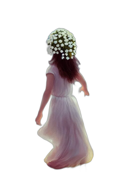 dress, crown, flower, photorealistic transparent PNG cut-out