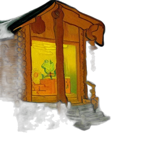building, concept art, 3d render, watercolor transparent PNG cut-out