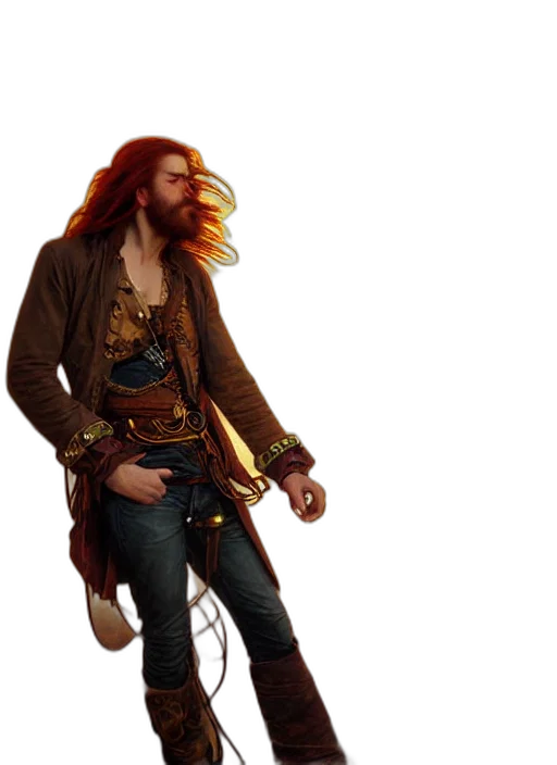 jacket, staff, concept art, 3d render transparent PNG cut-out