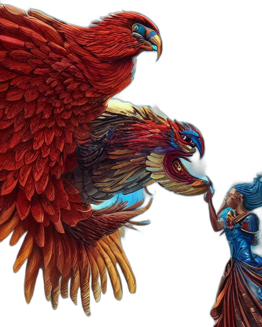 concept art, fantasy art, blue, red transparent PNG cut-out