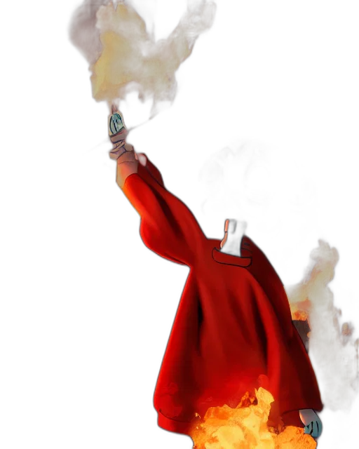 jacket, staff, dragon, mask transparent PNG cut-out