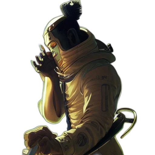staff, robot, mask, jacket transparent PNG cut-out