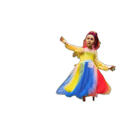 dress, staff, creature, crown transparent PNG cut-out