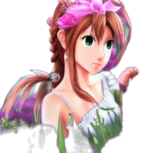 flower, dress, staff, crown transparent PNG cut-out