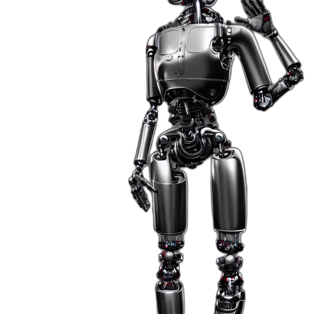robot, staff, 3d render, concept art transparent PNG cut-out