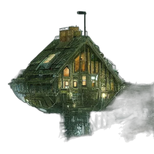 building, umbrella, concept art, watercolor transparent PNG cut-out
