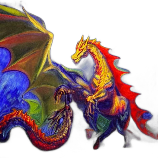 dragon, fantasy art, concept art, watercolor transparent PNG cut-out