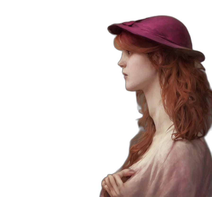hat, dress, face, crown transparent PNG cut-out