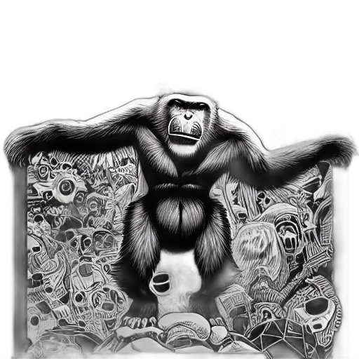 animal, creature, robot, comic book art transparent PNG cut-out