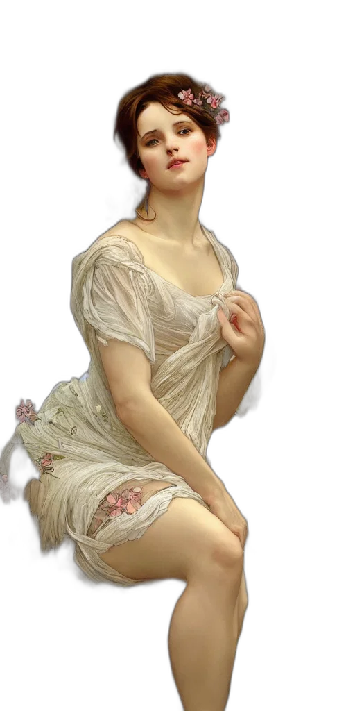 dress, jewelry, staff, face transparent PNG cut-out