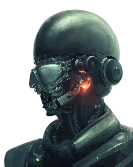 robot, mask, face, cyberpunk transparent PNG cut-out