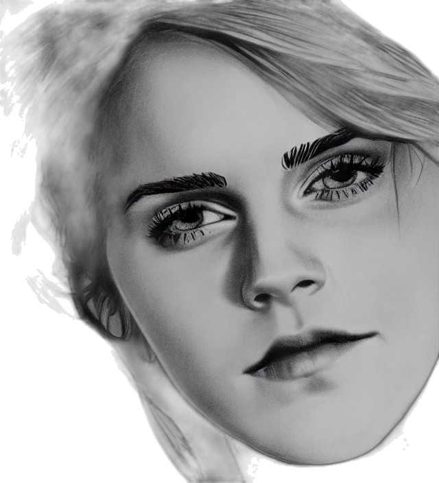 face, photorealistic, cartoon, pencil sketch transparent PNG cut-out