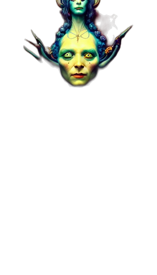 face, mask, creature, staff transparent PNG cut-out