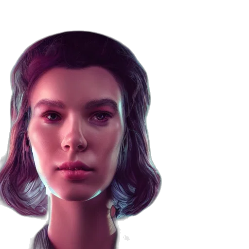 face, robot, hair, concept art transparent PNG cut-out