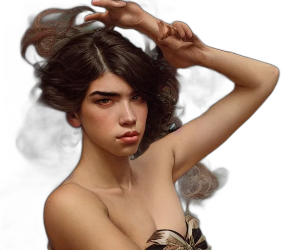 hair, jewelry, face, mask transparent PNG cut-out