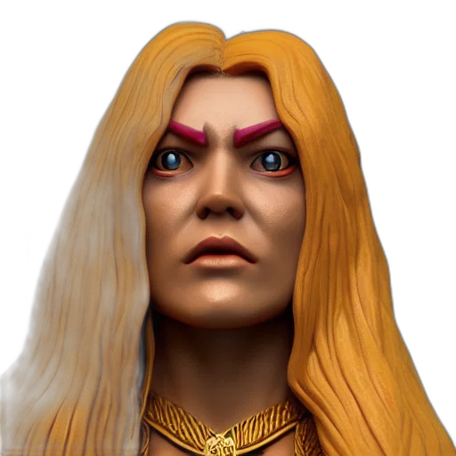 face, hair, 3d render, concept art transparent PNG cut-out