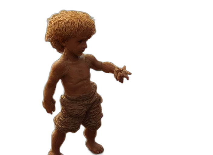 hair, creature, staff, 3d render transparent PNG cut-out