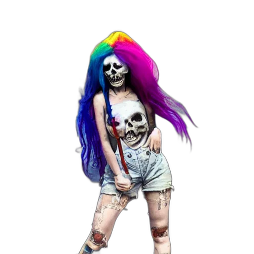 creature, hair, dress, mask transparent PNG cut-out