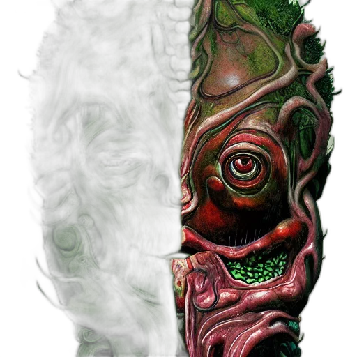 mask, face, creature, staff transparent PNG cut-out
