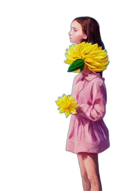 dress, flower, face, umbrella transparent PNG cut-out