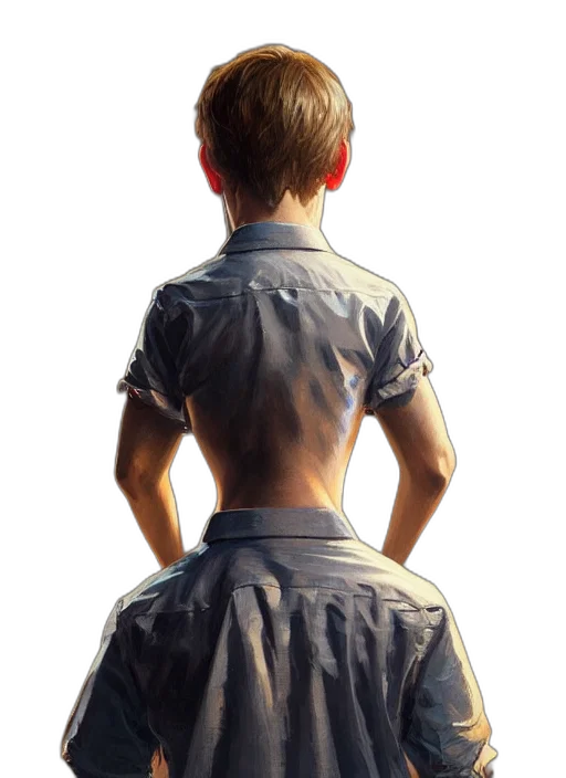 dress, jacket, staff, robot transparent PNG cut-out