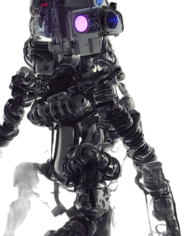 robot, weapon, staff, creature transparent PNG cut-out