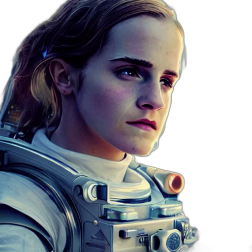 robot, face, concept art, photorealistic transparent PNG cut-out