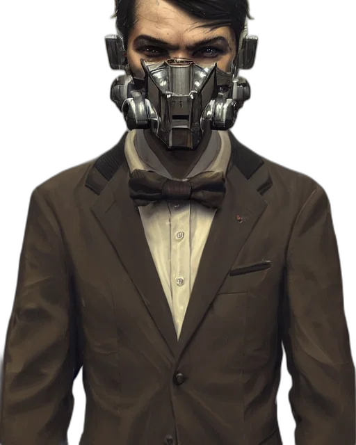 mask, robot, jacket, face transparent PNG cut-out