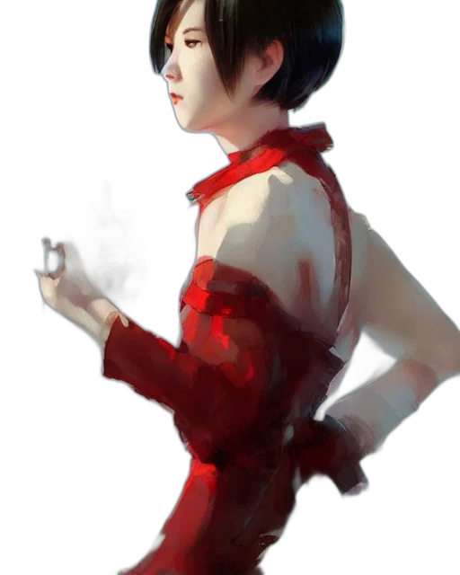 dress, robot, face, staff transparent PNG cut-out