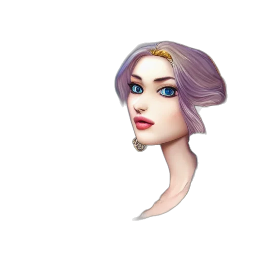 face, crown, jewelry, hair transparent PNG cut-out