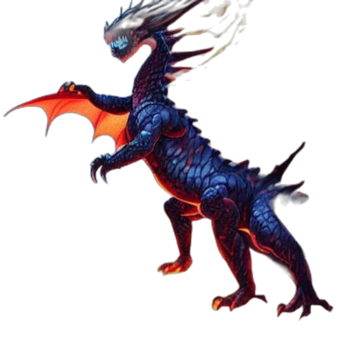 dragon, creature, animal, staff transparent PNG cut-out