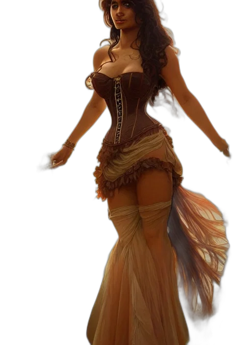 dress, staff, fantasy art, concept art transparent PNG cut-out