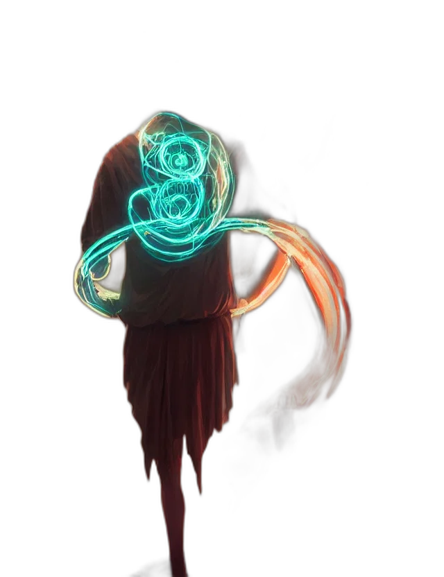 staff, mask, hair, weapon transparent PNG cut-out