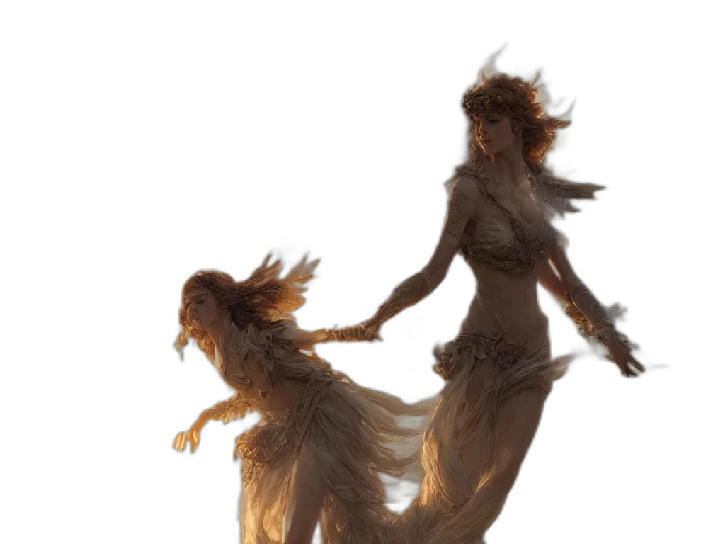 dress, hair, creature, concept art transparent PNG cut-out