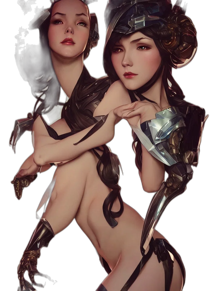 fantasy art, concept art, cyberpunk, photorealistic transparent PNG cut-out