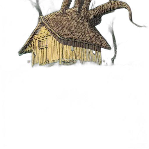 dragon, creature, building, tree transparent PNG cut-out