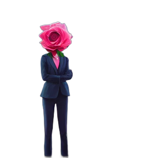 staff, flower, jacket, robot transparent PNG cut-out