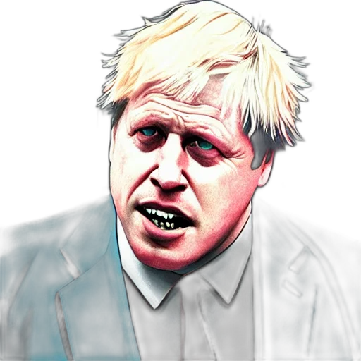 photorealistic, cartoon, boris, johnson transparent PNG cut-out