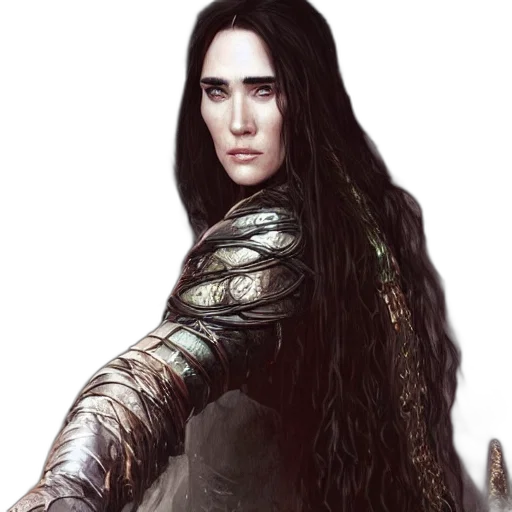 dragon, sword, hair, face transparent PNG cut-out