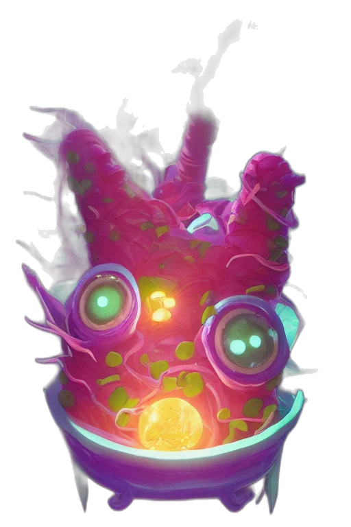 mask, crown, creature, staff transparent PNG cut-out