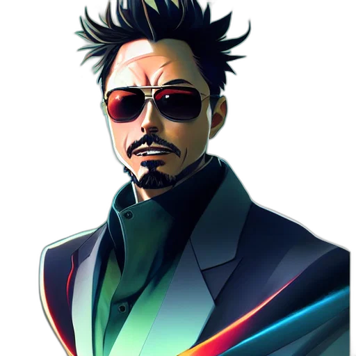 jacket, staff, face, comic book art transparent PNG cut-out