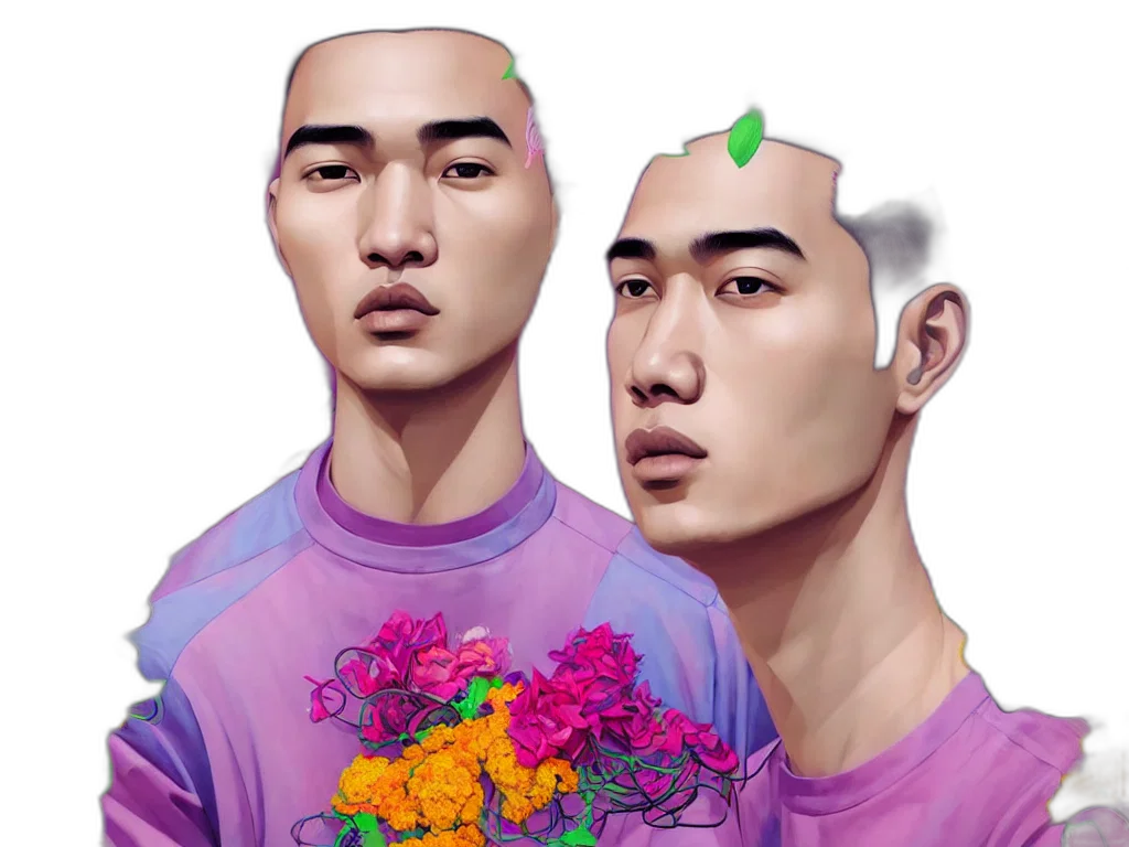 face, vaporwave, photorealistic, concept art transparent PNG cut-out