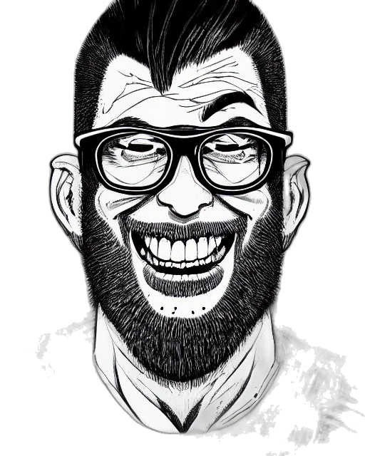 face, cartoon, comic book art, pencil sketch transparent PNG cut-out