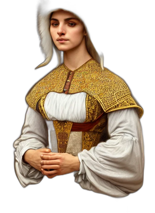 dress, face, staff, crown transparent PNG cut-out