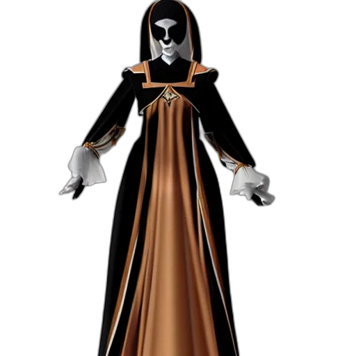 dress, 3d render, concept art, dark transparent PNG cut-out