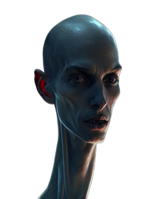 face, robot, creature, staff transparent PNG cut-out