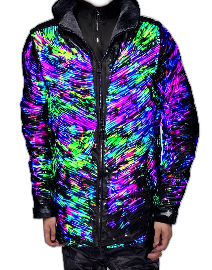 jacket, cyberpunk, vaporwave, neon lights transparent PNG cut-out