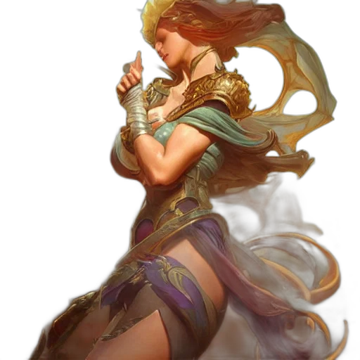 sword, dress, dragon, fantasy art transparent PNG cut-out