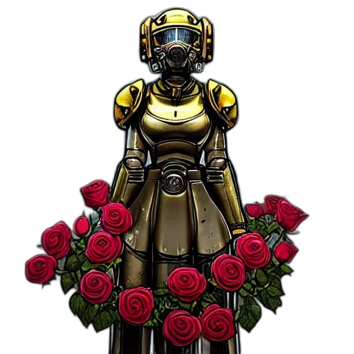 robot, dress, pixel art, concept art transparent PNG cut-out