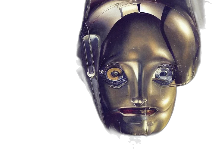 mask, robot, face, concept art transparent PNG cut-out